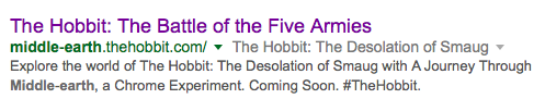 The Hobbit and Middle Earth Project on Google